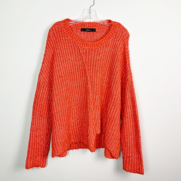 Zara Sweaters - Zara | knit oversized sweater orange center seam